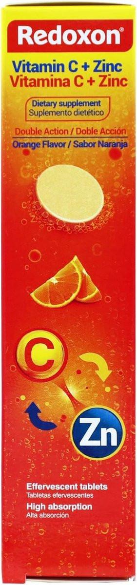 Redoxon Vitamin C + Zink Brausetabletten – Immunsystem stärken mit Orangen-Geschmack, 20 Stück
