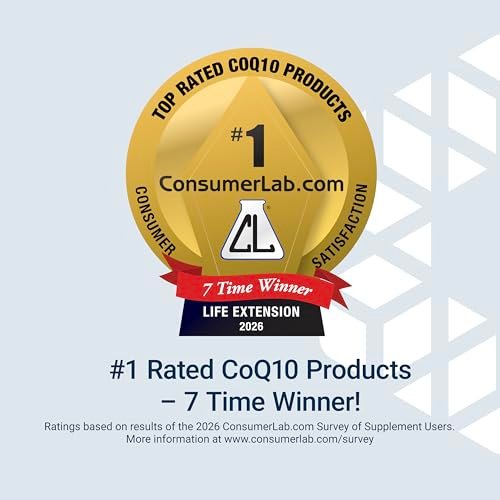 Life Extension Super Ubiquinol CoQ10 50 mg – Unterstützung der Mitochondrienfunktion für Herz und Energie, 30 Weichkapseln