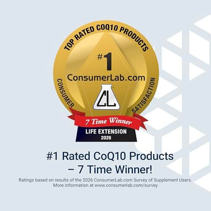 Life Extension Super Ubiquinol CoQ10 50 mg – Unterstützung der Mitochondrienfunktion für Herz und Energie, 30 Weichkapseln