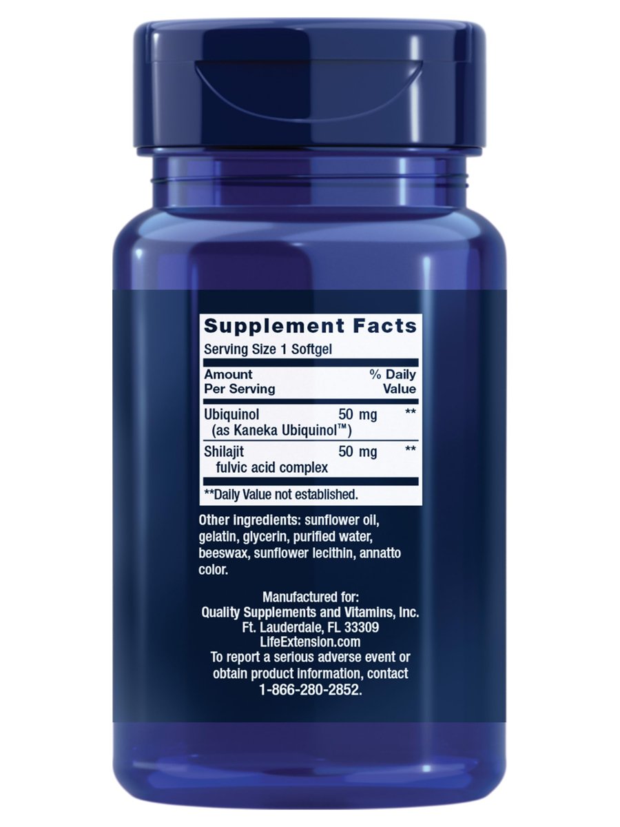 Life Extension Super Ubiquinol CoQ10 50 mg – Unterstützung der Mitochondrienfunktion für Herz und Energie, 30 Weichkapseln