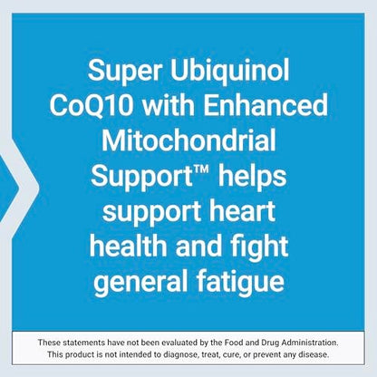 Life Extension Super Ubiquinol CoQ10 50 mg – Unterstützung der Mitochondrienfunktion für Herz und Energie, 30 Weichkapseln