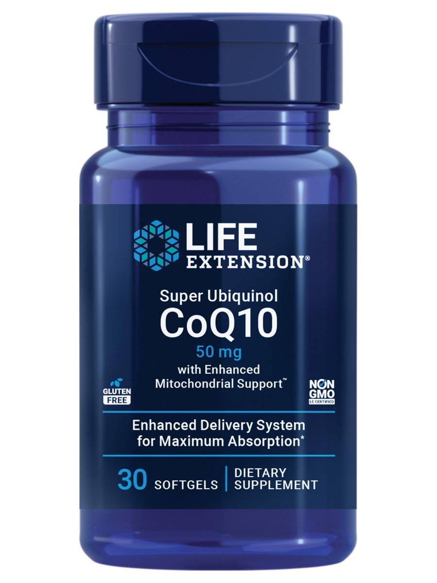 Life Extension Super Ubiquinol CoQ10 50 mg – Unterstützung der Mitochondrienfunktion für Herz und Energie, 30 Weichkapseln