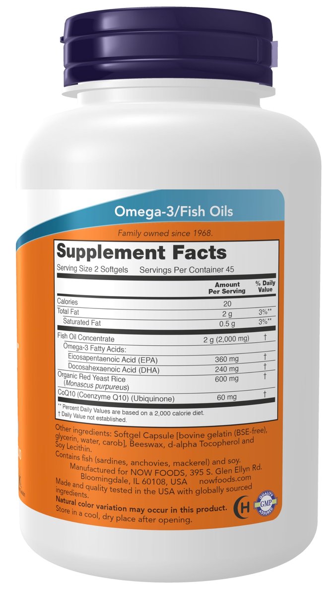 NOW Foods Red Omega™ mit CoQ10 30 mg und Omega-3 Fischöl, Herz-Kreislauf-Unterstützung*, 90 Weichkapseln