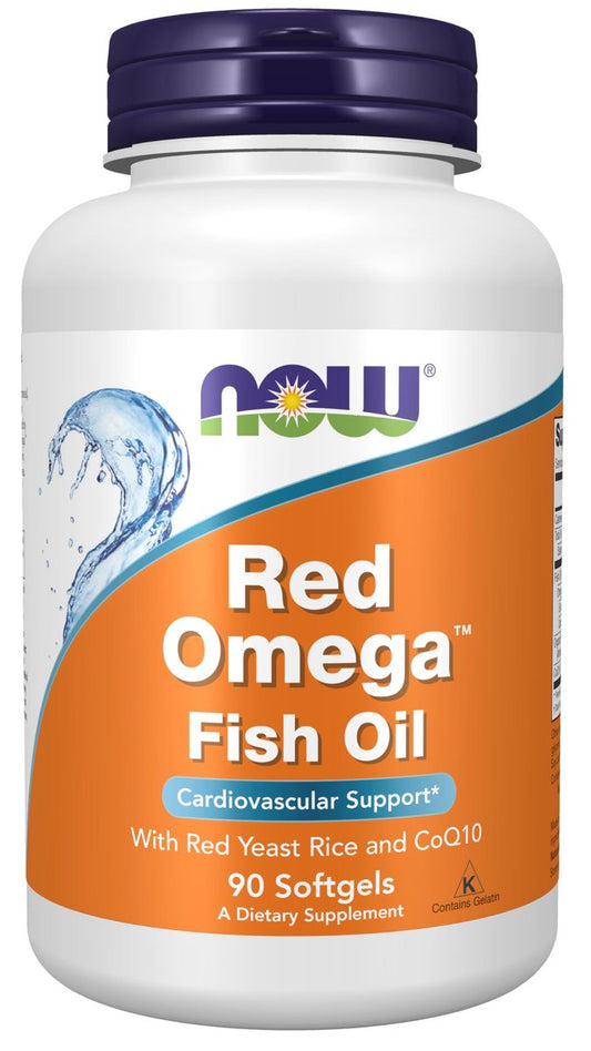 NOW Foods Red Omega™ mit CoQ10 30 mg und Omega-3 Fischöl, Herz-Kreislauf-Unterstützung*, 90 Weichkapseln