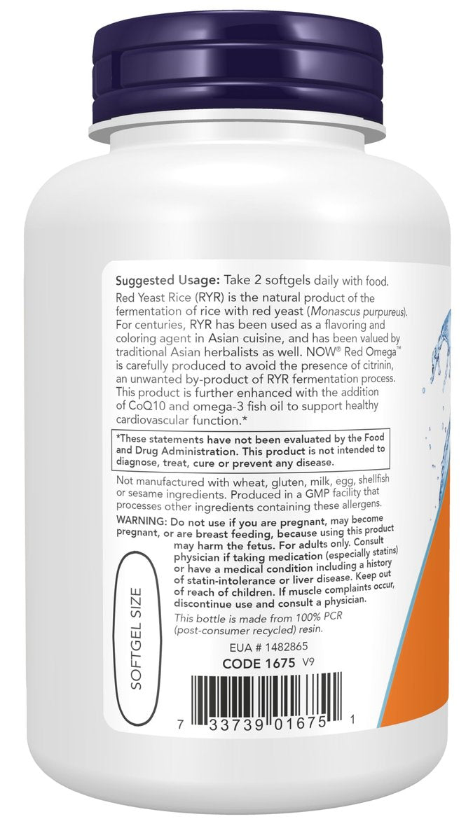 NOW Foods Red Omega™ mit CoQ10 30 mg und Omega-3 Fischöl, Herz-Kreislauf-Unterstützung*, 90 Weichkapseln