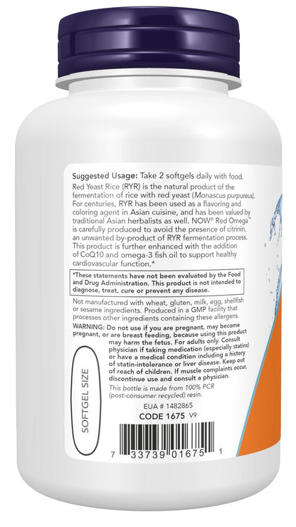 NOW Foods Red Omega™ mit CoQ10 30 mg und Omega-3 Fischöl, Herz-Kreislauf-Unterstützung*, 90 Weichkapseln