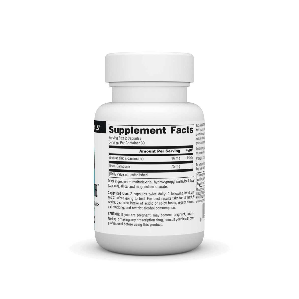 Source Naturals GastricSoothe Zink L-Carnosin – 60 vegane Kapseln zur Magenberuhigung