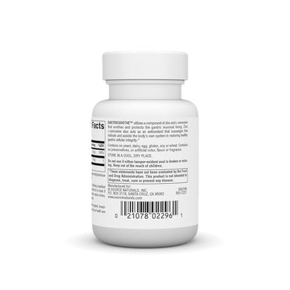 Source Naturals GastricSoothe Zink L-Carnosin – 60 vegane Kapseln zur Magenberuhigung