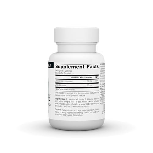 Source Naturals GastricSoothe Zink-L-Carnosin* – 30 vegane Kapseln zur Magenberuhigung