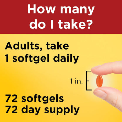 Nature Made CoQ10 100 mg – Nahrungsergänzungsmittel für die Herzgesundheit, 72 Weichkapseln, 72-Tage-Vorrat