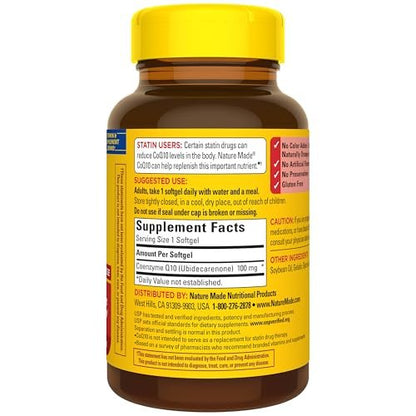 Nature Made CoQ10 100 mg, 40 Weichkapseln – Nahrungsergänzungsmittel für Herz und Energie