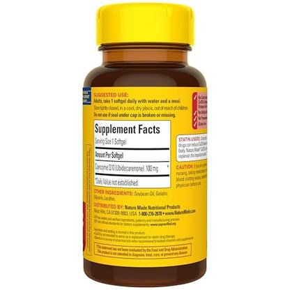 Nature Made CoQ10 100 mg, 40 Weichkapseln – Nahrungsergänzungsmittel für Herz und Energie