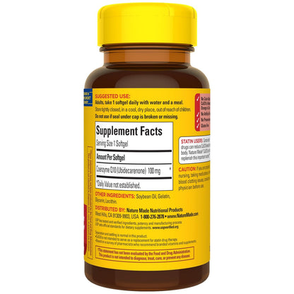 Nature Made CoQ10 100 mg, 40 Weichkapseln – Nahrungsergänzungsmittel für Herz und Energie
