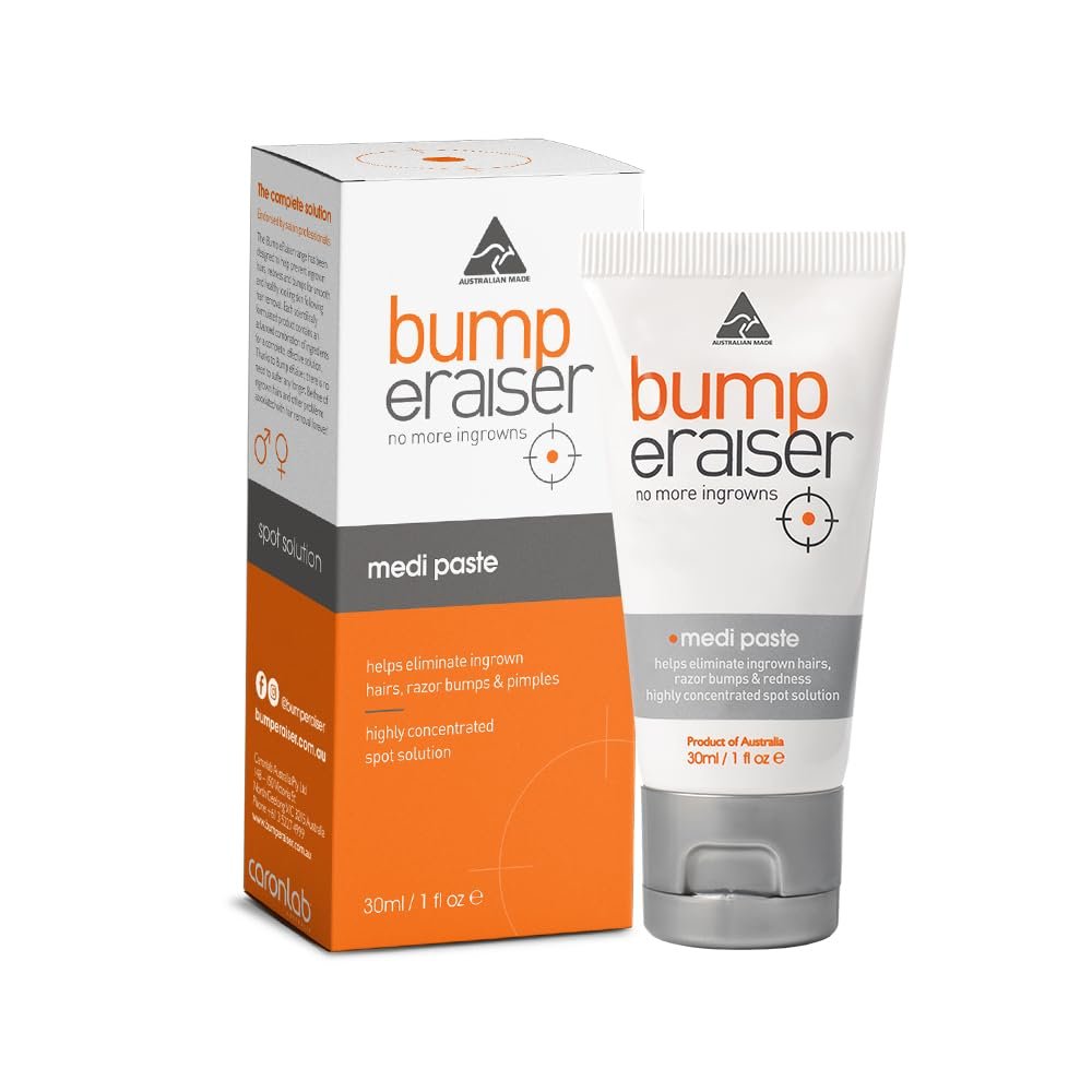 Bump eRaiser Medi Paste 1.0 fl oz – Konzentrierte Nachtbehandlung für eingewachsene Haare, Rasierpickel & Pickel | Ohne aggressiven Alkohol | Hergestellt in Australien