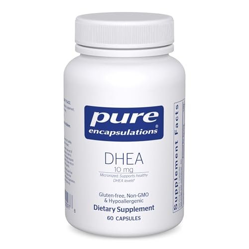 Pure Encapsulations DHEA 10 mg – Nebennieren-Unterstützung für Immunsystem, Stoffwechsel & Hormonhaushalt – mit mikronisiertem DHEA – 60 Kapseln