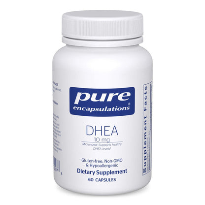 Pure Encapsulations DHEA 10 mg – Nebennieren-Unterstützung für Immunsystem, Stoffwechsel & Hormonhaushalt – mit mikronisiertem DHEA – 60 Kapseln