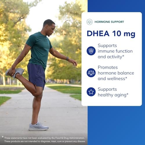 Pure Encapsulations DHEA 10 mg – Nebennieren-Unterstützung für Immunsystem, Stoffwechsel & Hormonhaushalt – mit mikronisiertem DHEA – 60 Kapseln