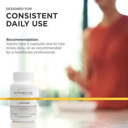 Integrative Therapeutics L-Theanin - Aminosäure zur Unterstützung von Stressabbau und Entspannung* - Vegan, Glutenfrei & Laktosefrei - Drittgeprüft - 60 Kapseln (30 Portionen)