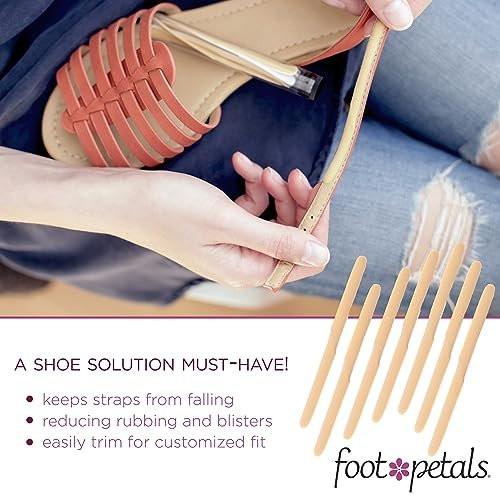 Foot Petals Riemchenpolster – Stoppt rutschnde Riemchen, reduziert Reibung, verhindert Blasen und rote Abdrücke, besserer Sitz, zuschneidbar, 8 Stück, Khaki