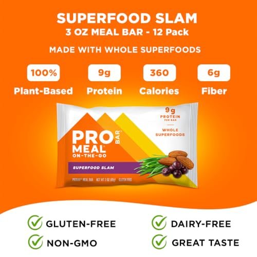 PROBAR MEAL Bar Superfood Slam – 12er-Pack, veganer & glutenfreier Proteinriegel aus pflanzlichen Vollwertzutaten