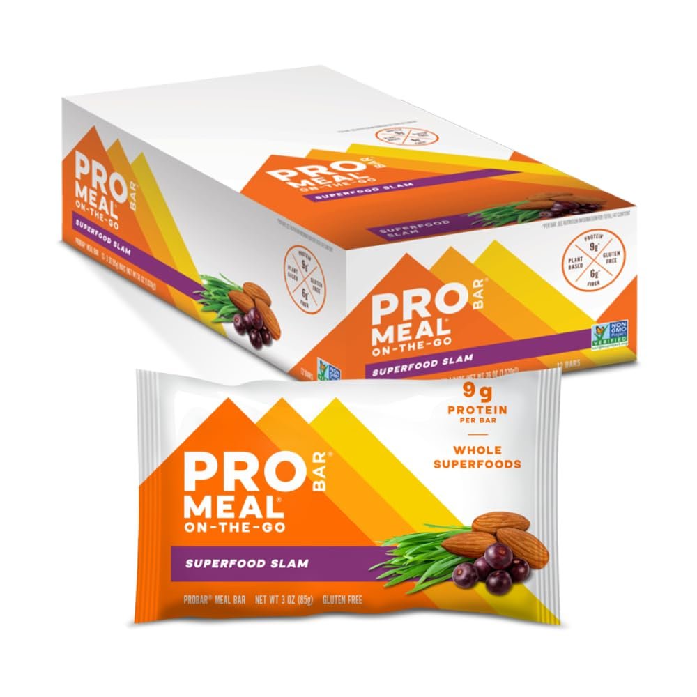 PROBAR MEAL Bar Superfood Slam – 12er-Pack, veganer & glutenfreier Proteinriegel aus pflanzlichen Vollwertzutaten
