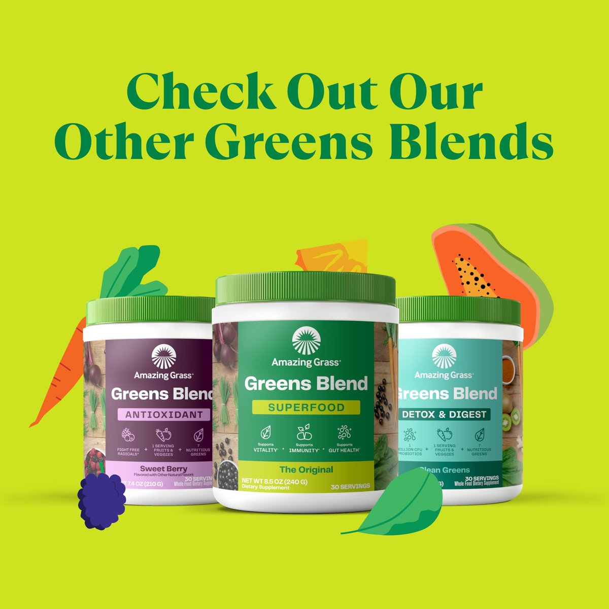 Amazing Grass Kidz Superfood Bio: Bio-Grünzeug, Obst, Gemüse, Rote-Bete-Pulver & Probiotika für gesunde Kinder, Beerig, 30 Portionen