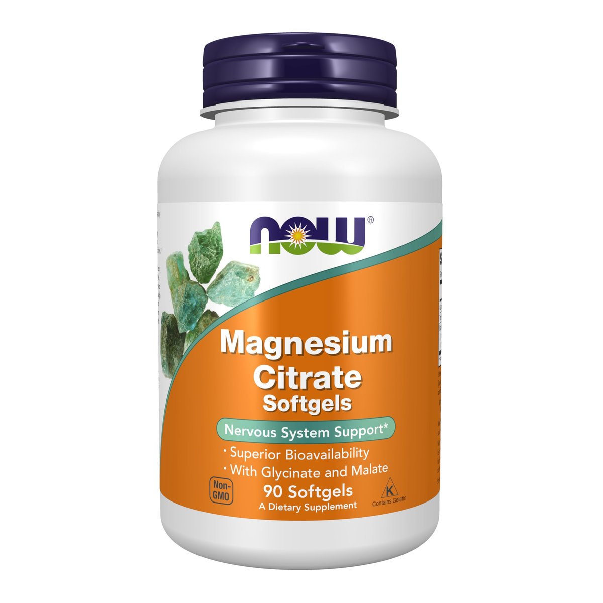 NOW Foods Magnesium Citrat mit Glycinat & Malat – 90 Softgels – Unterstützung für das Nervensystem