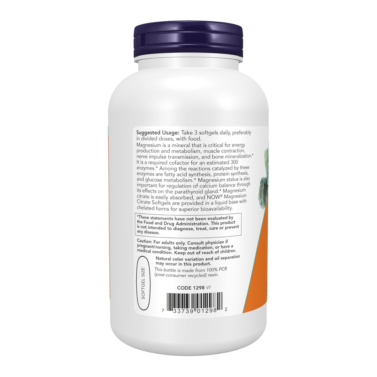 NOW Supplements, Magnesium Citrat mit Glycinat & Malat, Unterstützung des Nervensystems*, 180 Softgels