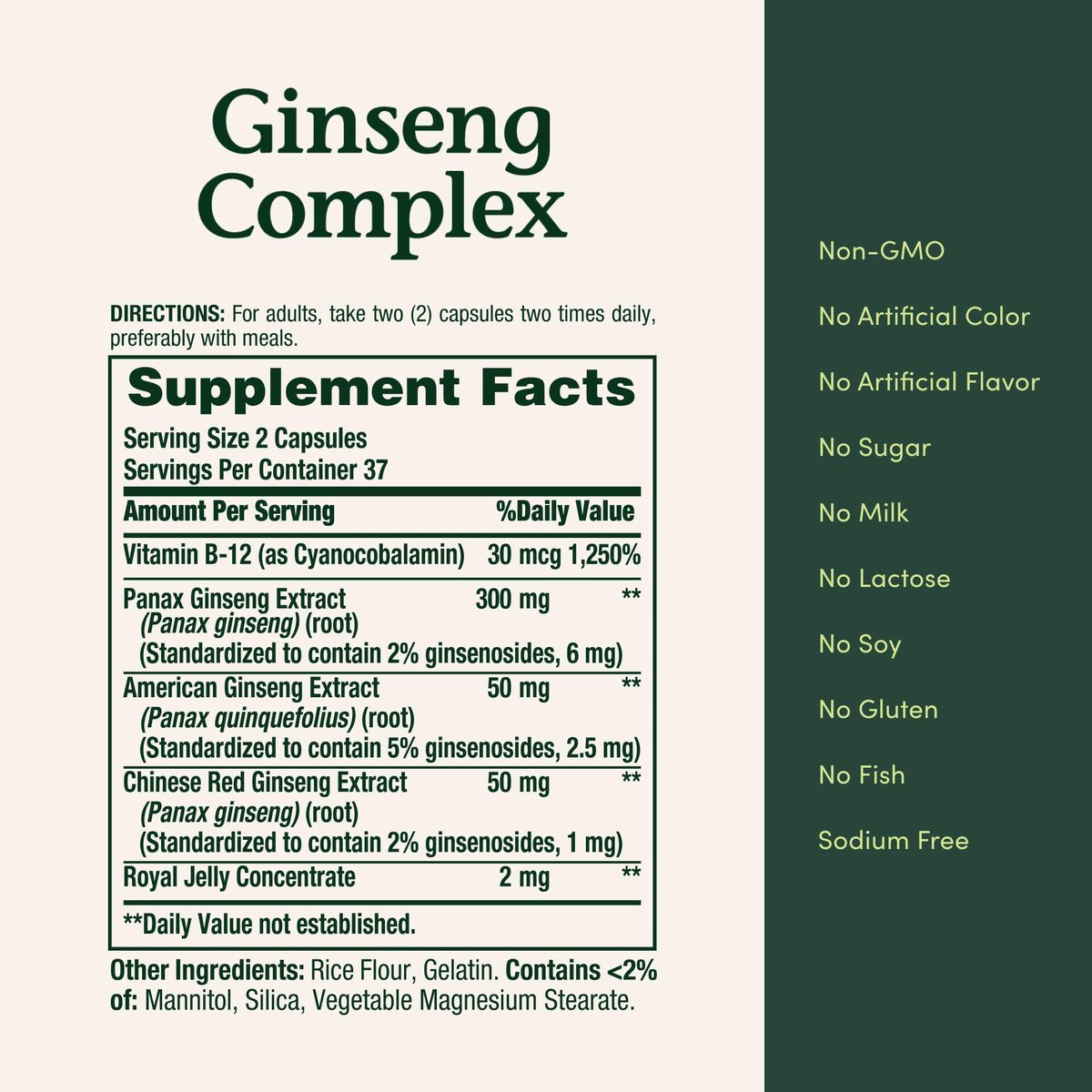 Nature's Bounty Ginseng Komplex Kapseln – Unterstützt Vitalität & Immunsystem, 75 Kapseln