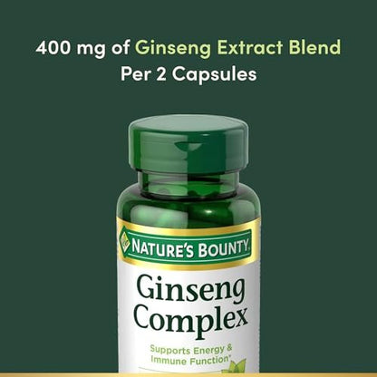 Nature's Bounty Ginseng Komplex Kapseln – Unterstützt Vitalität & Immunsystem, 75 Kapseln