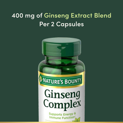 Nature's Bounty Ginseng Komplex Kapseln – Unterstützt Vitalität & Immunsystem, 75 Kapseln
