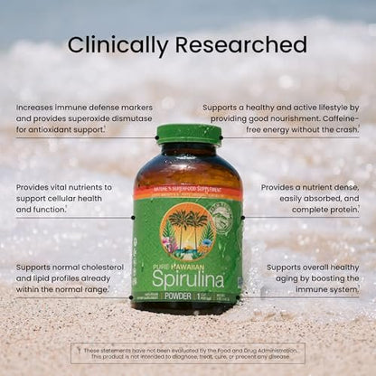 Nutrex Hawaii Reines Hawaiianisches Spirulina-Pulver – Veganes Superfood aus Kona, Nicht-GVO, Immununterstützung & Zellenergie, 142 g