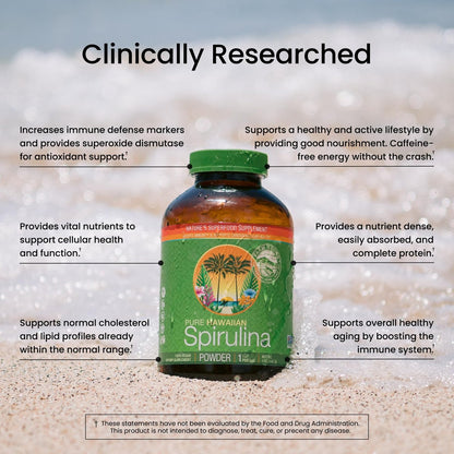 Nutrex Hawaii Reines Hawaiianisches Spirulina-Pulver – Veganes Superfood aus Kona, Nicht-GVO, Immununterstützung & Zellenergie, 142 g