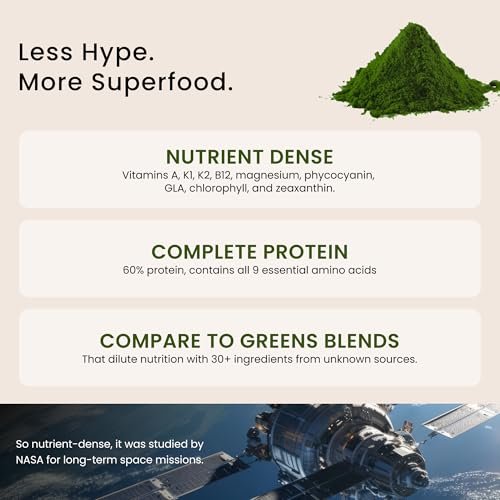 Nutrex Hawaii Reines Hawaiianisches Spirulina-Pulver – Veganes Superfood aus Kona, Nicht-GVO, Immununterstützung & Zellenergie, 142 g