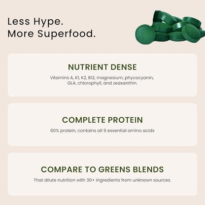 Nutrex Hawaii Pure Hawaiian Spirulina – Veganes Superfood, 500 mg Tabletten, aus Kona, Non-GMO, Immununterstützung & Zellenergie, 200 Stück