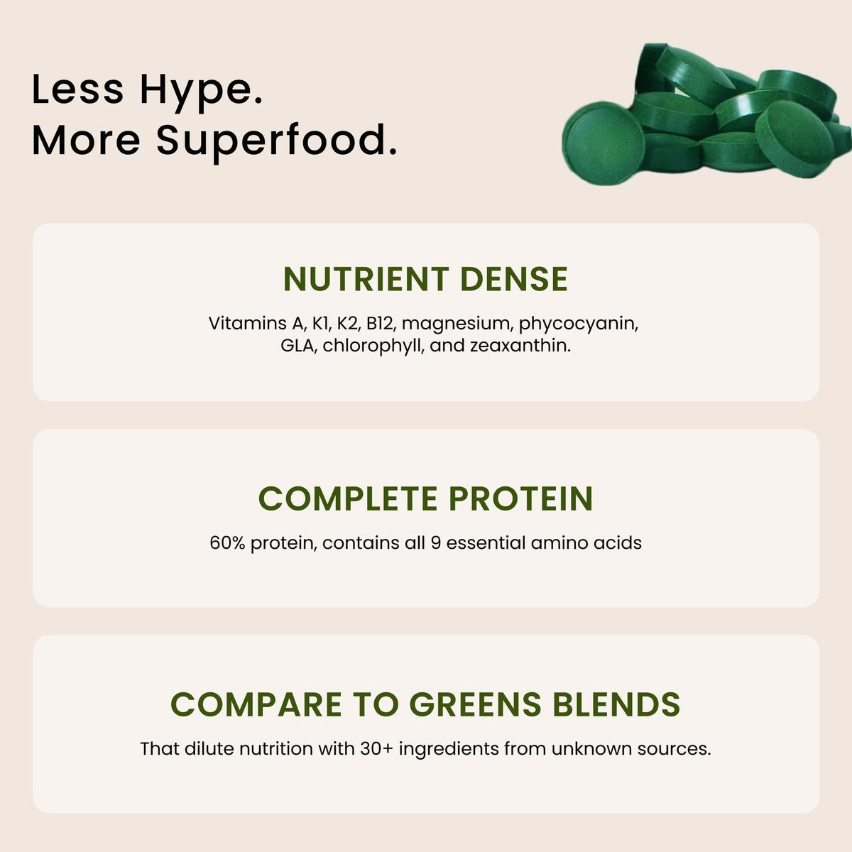 Nutrex Hawaii Pure Hawaiian Spirulina – Veganes Superfood, 500 mg Tabletten, aus Kona, Non-GMO, Immununterstützung & Zellenergie, 200 Stück