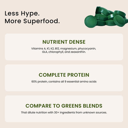 Nutrex Hawaii Pure Hawaiian Spirulina – Veganes Superfood, 500 mg Tabletten, aus Kona, Non-GMO, Immununterstützung & Zellenergie, 200 Stück