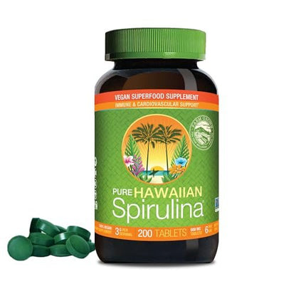 Nutrex Hawaii Pure Hawaiian Spirulina – Veganes Superfood, 500 mg Tabletten, aus Kona, Non-GMO, Immununterstützung & Zellenergie, 200 Stück