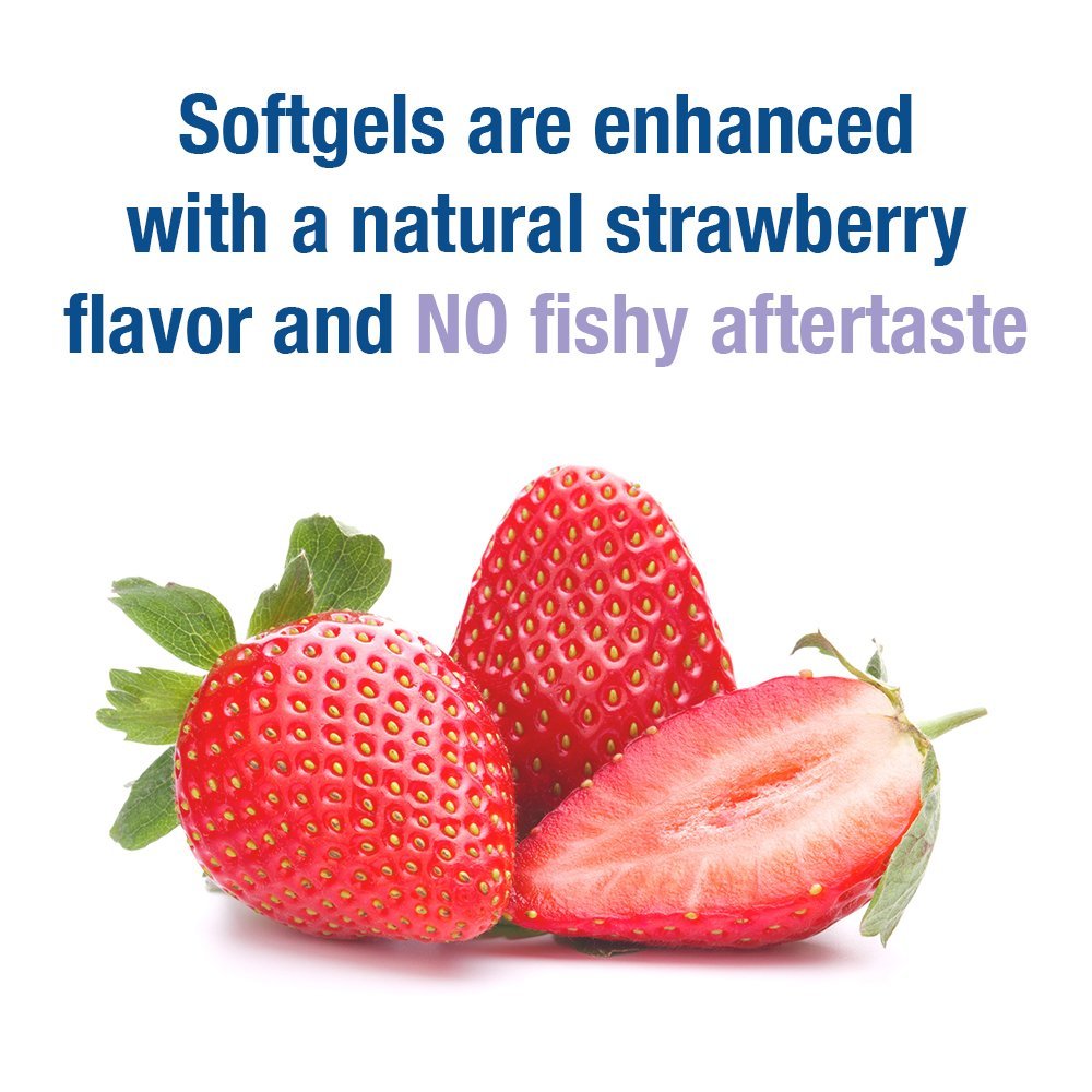 Garden of Life Oceans Mom Pränatales Fischöl DHA, Omega-3 Nahrungsergänzungsmittel - Erdbeer, 350 mg pränatales DHA für die Schwangerschaft, Unterstützung für Mama, Babys Gehirn- und Augenentwicklung, 30 kleine Softgels