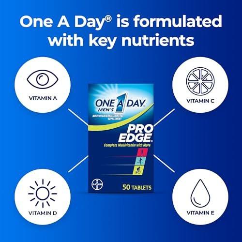 One A Day Men’s Pro Edge Multivitamin – 50 Tabletten: Immunsystem, Muskelunterstützung & Energie für Männer