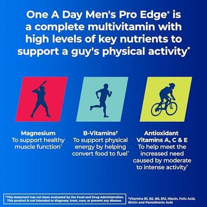 One A Day Men’s Pro Edge Multivitamin – 50 Tabletten: Immunsystem, Muskelunterstützung & Energie für Männer
