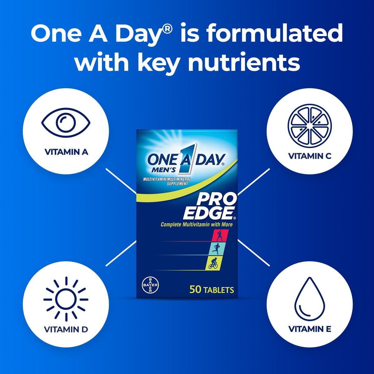 One A Day Men’s Pro Edge Multivitamin – 50 Tabletten: Immunsystem, Muskelunterstützung & Energie für Männer