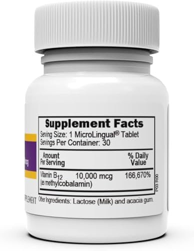 Superior Source No Shot Methylcobalamin B-12 10000 mcg – Vitamin B-12 zur Unterstützung der Energieproduktion, Gehirngesundheit und des allgemeinen Wohlbefindens – Sublinguale Tabletten für schnelle Absorption – 30 lösliche Tabletten