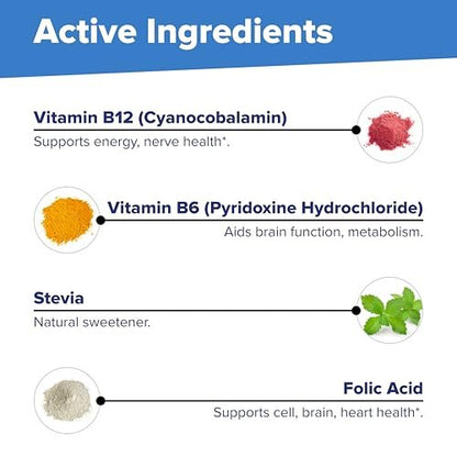 Superior Source Vitamin B-12 Cyanocobalamin 1000 mcg, B-6, Folsäure 400 mcg – Unterstützt Herz- und Gehirngesundheit, fördert natürliche Energie – 100 sublinguale Schmelztabletten