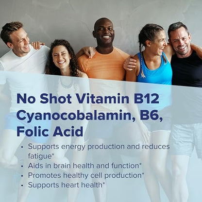 Superior Source Vitamin B-12 Cyanocobalamin 1000 mcg, B-6, Folsäure 400 mcg – Unterstützt Herz- und Gehirngesundheit, fördert natürliche Energie – 100 sublinguale Schmelztabletten