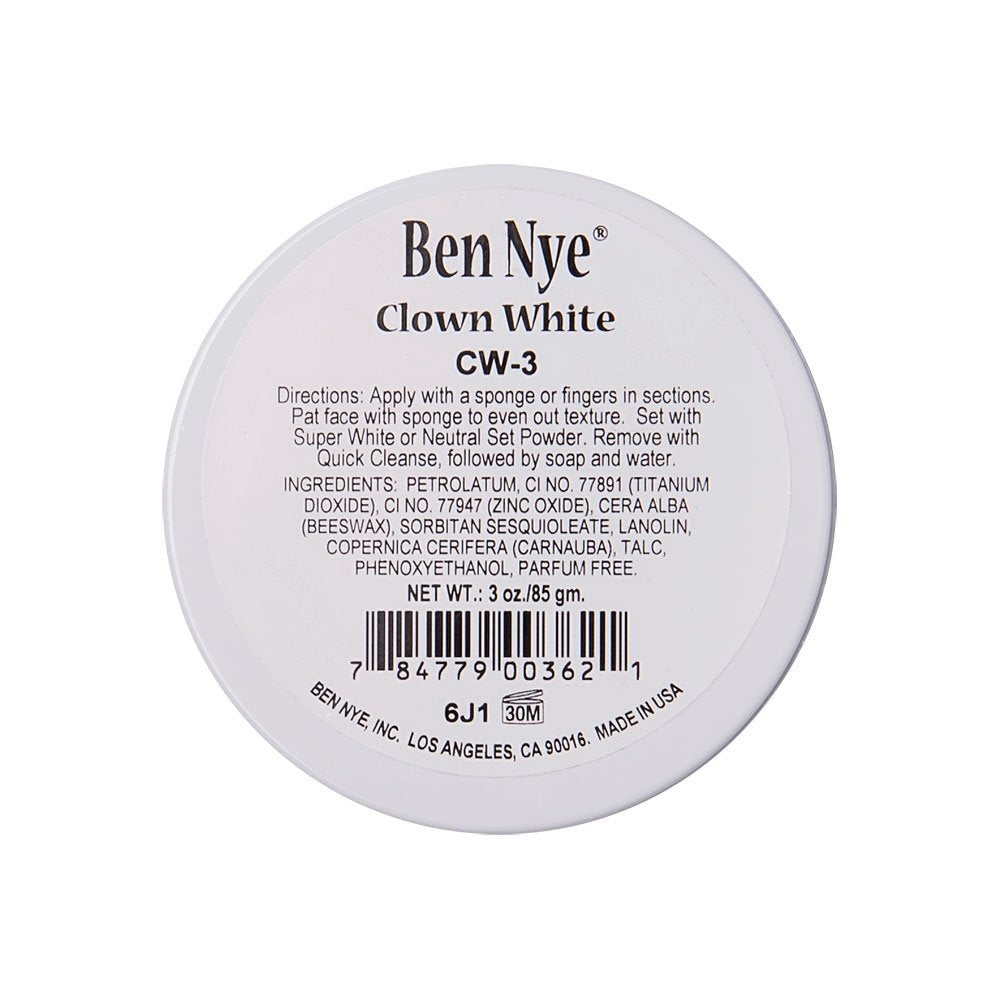 Ben Nye Clown White Makeup – 85 g (3 oz) professionelle weiße Gesichtsfarbe