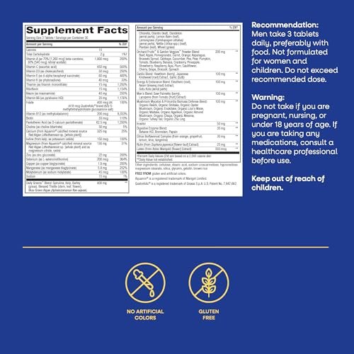 Nature's Way Alive! Men's Max3 Potency Daily Multivitamin – Hochdosiertes Multivitamin für Männer mit B-Vitaminen für Zellenergie*, Unterstützung für Herz, Muskeln und Augengesundheit*, 90 Tabletten