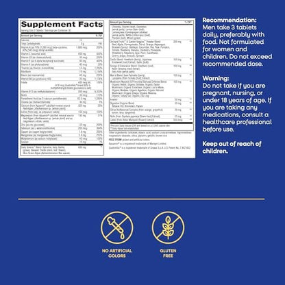 Nature's Way Alive! Men's Max3 Potency Daily Multivitamin – Hochdosiertes Multivitamin für Männer mit B-Vitaminen für Zellenergie*, Unterstützung für Herz, Muskeln und Augengesundheit*, 90 Tabletten
