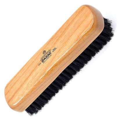 Kent CC2 Finest 100% Handgefertigte Kleiderbürste: Schwarze Wildschweinborsten & Nylon-Mischung mit Kirschholzgriff - Reisegröße Fussel-/Flusenentferner für Kaschmir, Wolle, Seide; Wildlederbürste & Tierhaar-Fusselrolle