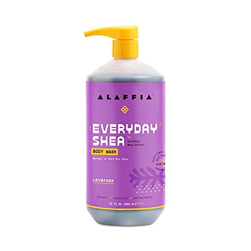 Alaffia EveryDay Shea Körperwaschmittel – Feuchtigkeitsspendend & Reinigend mit Sheabutter, Neem & Kokosöl, Fair Trade, Lavendel, 946 ml